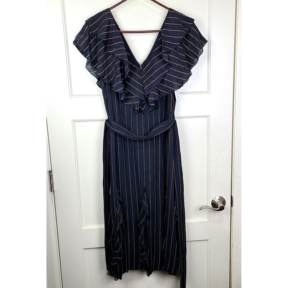 Stunning NWT Alice + Olivia by Stacey Bendet Pinstripe Dress Sz 6 MSRP: $495.00
